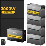 Powerness Balkonkraftwerk mit Speicher,Anker Multisystem SOLIX Power Dock mit 4x Anker Solarbank 3 E2700 Pro & 6x 500W Solarmodule & Smart Meter