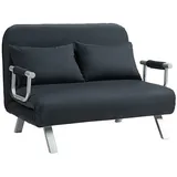 Homcom Schlafsofa Schwarz, Kunststoff, 111x78x80 cm Wohnzimmer, Sofas - Couches, Schlafsofas