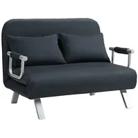Homcom Schlafsofa Schwarz, Kunststoff, 111x78x80 cm Wohnzimmer, Sofas - Couches, Schlafsofas