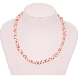 FIRETTI Perlenkette Schmuck Geschenk Messing rosa