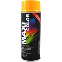 Maxi Color NEW QUALITY Sprühlack Lackspray Glanz 400ml Universelle spray Nitro-zellulose Farbe Sprühlack schnell trocknender Sprühfarbe (RAL 1028 melonengelb glänzend)