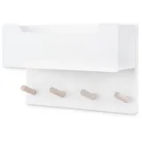 Ehrenkind Ehrenkind® Kindergarderobe | Aus robusten Holz | Garderobe Kinder | Klein Weiß Kleiderhaken Kinder | geeignet als Wandregal Kinderzimmer | Kleiderhaken Wand | Kinder Kleiderhaken