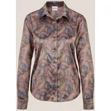 Madeleine Satinbluse mit Knopfmanschetten Braun 44