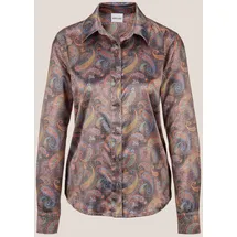 Madeleine Satinbluse mit Knopfmanschetten Braun 44