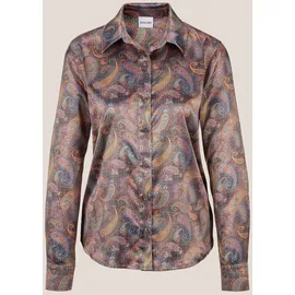 Madeleine Satinbluse mit Knopfmanschetten Braun 44