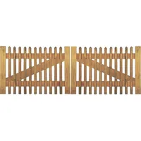 Tetzner & Jentzsch Doppeltor für Senkrechtzaun 300 x 100 cm Braun/Holz