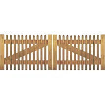 Tetzner & Jentzsch Doppeltor für Senkrechtzaun 300 x 100 cm Braun/Holz