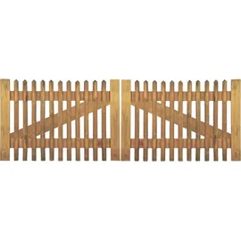 Tetzner & Jentzsch Doppeltor für Senkrechtzaun 300 x 100 cm Braun/Holz