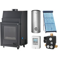 Aquaflam 17kW Wasserführender Kamineinsatz Komplett-Set + Solarthermie-Set 2 +