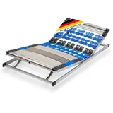 CubeSleep 7-Zonen Lattenrost Plus KF Tellerfeder/Federleisten 120x200 cm | Kopf- und Fußteil verstellbar | fertig montiert | Made In Germany | GS Zertifiziert – geprüfte Sicherheit