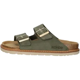 ROHDE Hausschuh ROHDE "Rohde Hausschuhe Veloursleder", Damen, Gr. 38, grün (olive), Veloursleder, Schuhe Hausschuh