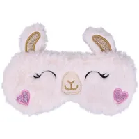 Ulife Mall Nette Alpaka Schlafmaske Seide Plüsch Augenbinde, Schlafmaske Augenmaske Augenabdeckung für Mädchen Jungen Frauen Männer Kinder Zuhause Schlafen Reisen (Gold & Rosa)