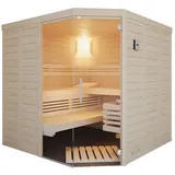 TPI Handelsges. mbH Infraworld Sauna Solido 209 Ecke - 40 mm Massivholzsauna inkl. 5-teiligem gratis Zubehörset Eckeinstieg links