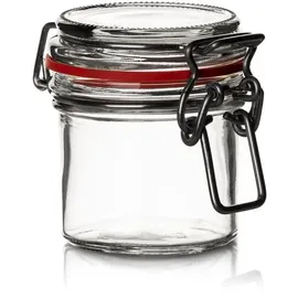BigDean 12er Set Vorratsgläser 125ml - Drahtbügelglas Gewürzglas mit Deckel & Bügelverschluss - Germany – Einmachgläser luftdicht - Schwarz