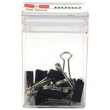 RHEITA 1031-7 Foldback-Klammern 19 mm, schwarz, 12 Stück in Klarsichtbox,schwarz