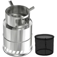 YRHome 3 in 1 Tragbarer Rauchfreier Holzofen Outdoor Edelstahl Feuerschale Feuerstelle Feuertonne Feuerkorb mit Tasche Winddicht, Campingkocher Terrassenofen für Camping BBQ Klein ⌀20cm, Höhe 30.5cm