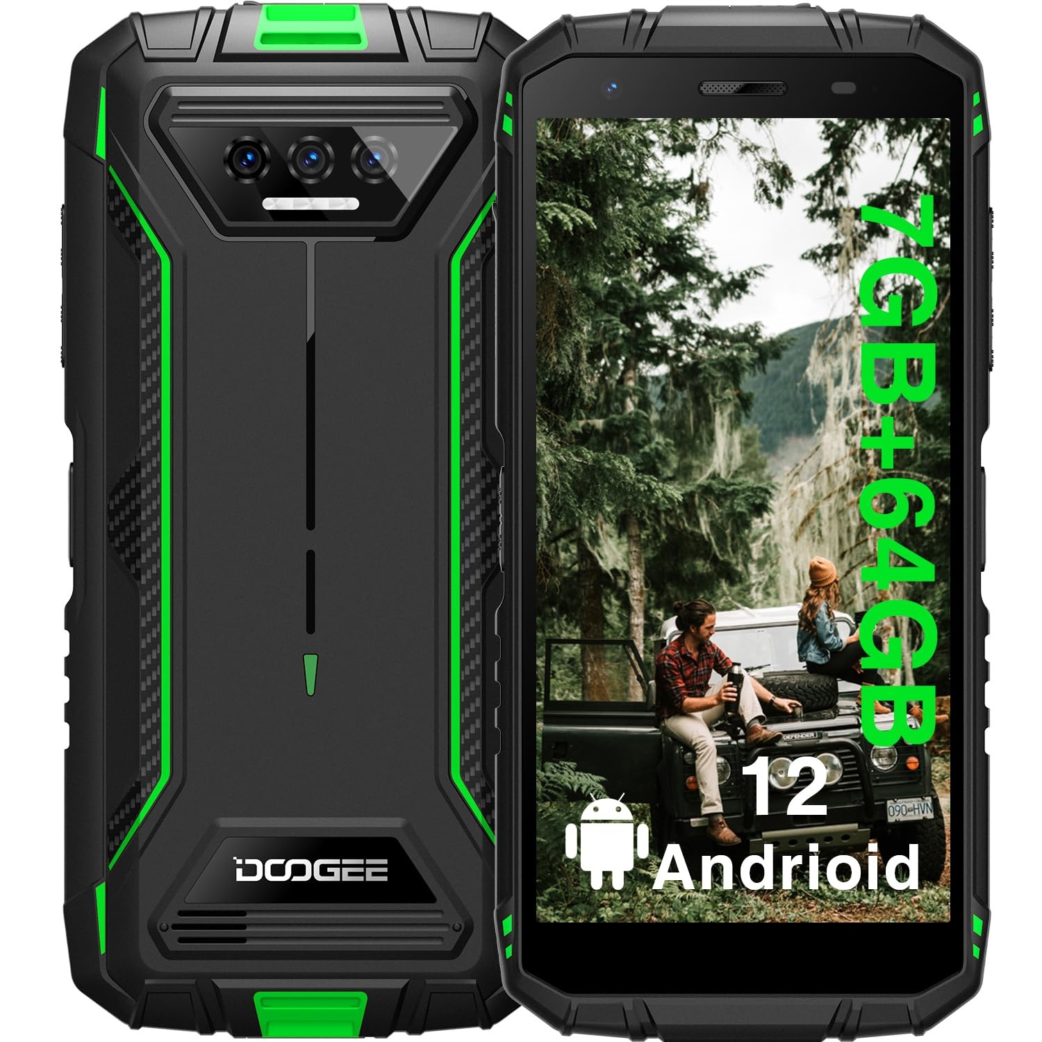 DOOGEE S41 Pro (2023) Rugged Smartphone, Android 12 Rugged Phone, 6300mAh, Max 7GB RAM, 64GB/1TB Extension ROM, 5,5 Zoll HD+ Display, 13MP Kamera, 4G Dual SIM IP68 wasserdichte Handys, Face ID, NFC -