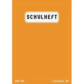 Independently published Lineatur 20 Din A4: 50 Blatt | Blankoheft A4 | Schulheft Lineatur 20 Blanko | Homeschooling und Schulanfang Heft | Orange