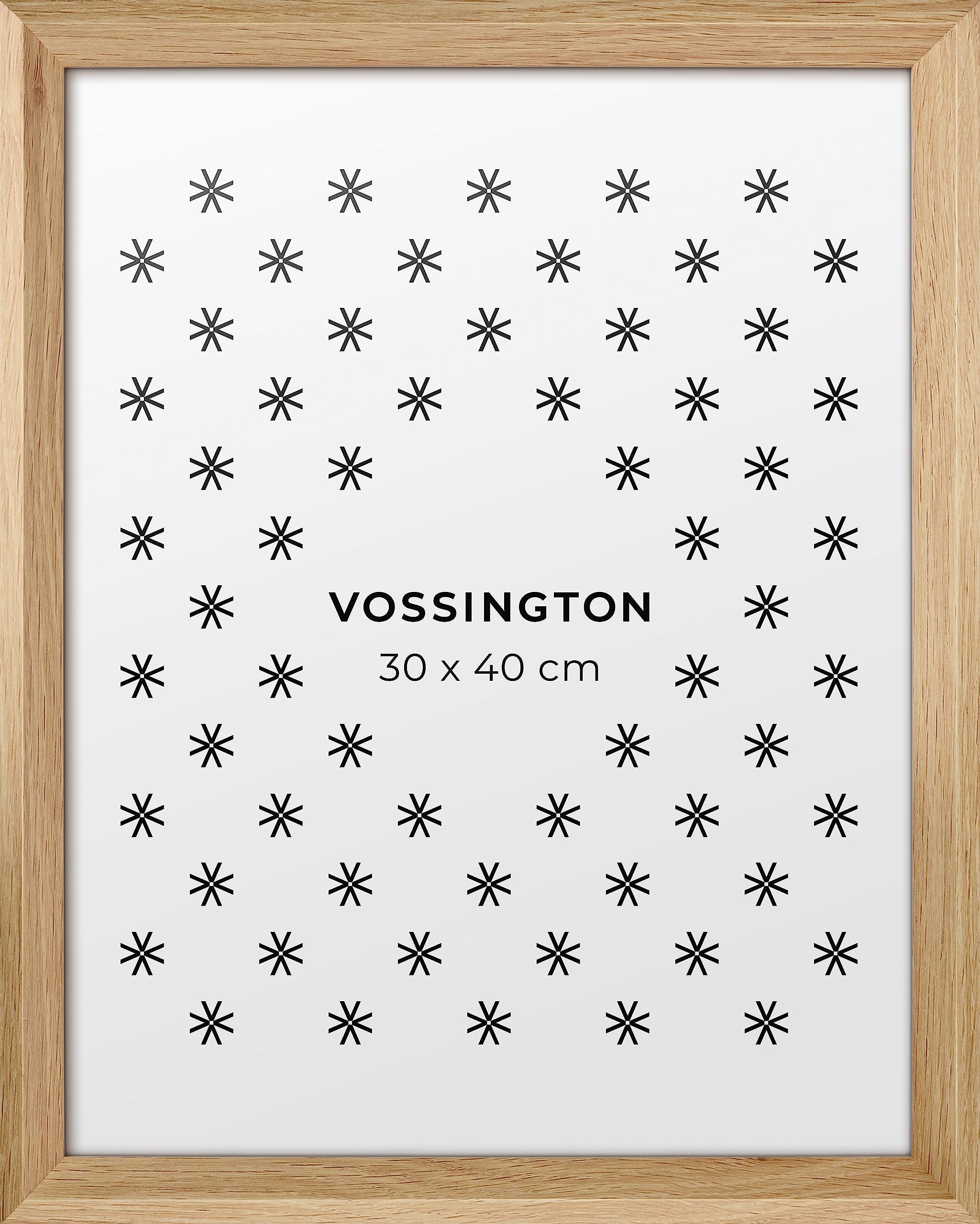 Vossington Bilderrahmen 30x40 Eiche - Holz (künstliche Holzmaserung) - Moderner Rahmen mit abgeschrägter Kante - Rahmen für 1 Bild, Foto, Poster oder Puzzle im Format 30 x 40 cm (40x30 cm)