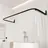 ERICA Duschvorhangstange L-Form 4-in-1 160 x 65 cm schwarz