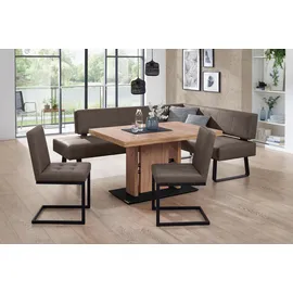 K+W Komfort & Wohnen Essgruppe K+W KOMFORT & WOHNEN "Spider II", braun (coffee,), H:88cm T:50cm, Sitzmöbel-Sets, Essgruppe, langer Schenkel wahweise in 2 Breiten, 2 Freischwinger, 1 Tisch