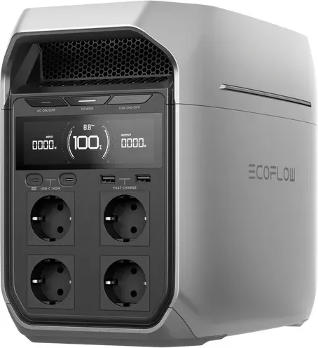 EF ECOFLOW Tragbare Powerstation DELTA 3 Plus, 1024 Wh LiFePO4-Batterie, vollständig aufgeladen in 56 Minuten, 1800W (3600W Spitze) Solargenerator für Notstromversorgung, Camping