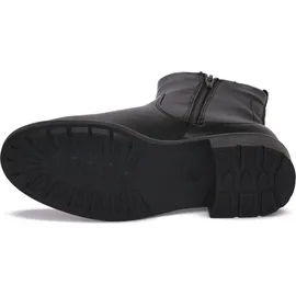 Jana Damen Stiefeletten ohne Absatz mit Reißverschluss Vegan, Schwarz 38 EU