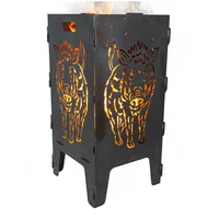 Feuerkorb mit Wildschwein-Motiv aus 3 mm Stahl Feuertonne Feuerstelle JagdDesign