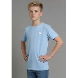 H.I.S. T-Shirt H.I.S "2er Pack Shirts mit HIS-Logos für Jungen", Jungen, Gr. 164/170, rot, hellblau, Single Jersey, Obermaterial: 100% Baumwolle, bedruckt, Basic, Rundhals, Shirts T-Shirt, modischer Stil, Kurzarm, mit Logodruck, aus Baumwolle, für Jungen