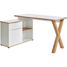 Jahnke Eckschreibtisch »X-CLUB C 40 E«, (1 St.), Eckschreibtisch, wechselseitig montierbar, X-Gestell weiß