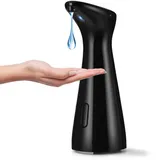 Zaxiva Seifenspender Automatisch mit Sensor Infrarot, No Touch 200ml Elektrischer Seifenspender, IPX6 Wasserdicht Automatischer Flüssigseifenspender für Küche, Bad, Schule, Hotel, Schwarz