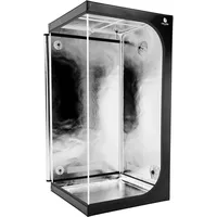 Caluma Growzelt 1 x 1 x 2 m – Indoor Anbauzelt mit hochreflektierender Innenbeschichtung, stabilem Metallrahmen und Bodenwanne