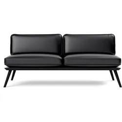 Fredericia Spine Lounge Suite Sofa, esche schwarz / leder primo 88 schwarz
