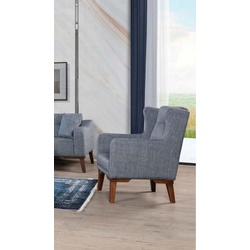 JVmoebel Sessel Sessel Einsitzer Luxus 1 Sitzer Polster Sitz Designer Textil Sitz (Sessel), Made in Europe grau