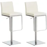 CLP 2er Set Barhocker Panama Kunstlederbezug I Höhenverstellbarer Barstuhl I Thekenhocker Mit Lehne Und Fußstütze