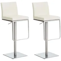 CLP 2er Set Barhocker Panama Kunstlederbezug I Höhenverstellbarer Barstuhl I Thekenhocker Mit Lehne Und Fußstütze