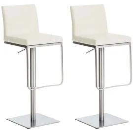 CLP 2er Set Barhocker Panama Kunstlederbezug I Höhenverstellbarer Barstuhl I Thekenhocker Mit Lehne Und Fußstütze