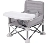 PandaEar Babystuhl Sitzerhöhung| Tragbarer Babysitz Kinderstuhl| Kompaktes Klappbarer Booster Hochstuhl mit Riemen für den Innen- und Außenbereich| Ideal für Camping Strand Rasen (Sitzerhöhung)