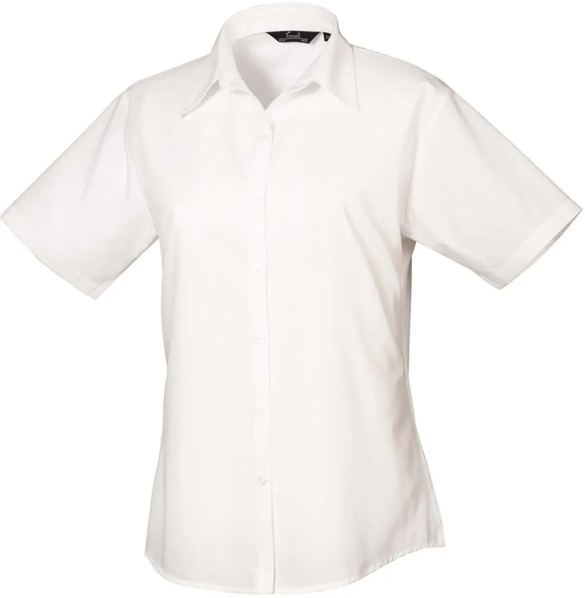 Premier Workwear Damen Popeline Bluse kurzarm PR302 white 40 (M/12)