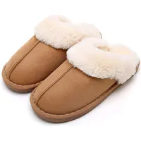 FRTUBOP Clogs Herren Hausschuhe Damen Gefüttert Clogs Winter Warme Slipper rutschfeste Plüsch Pantoletten EU35-47 - 46/47 EU