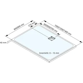 Schulte Duschwanne Steinstruktur 80 x 120 cm weiß