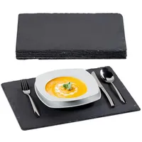 Relaxdays 12 x Schieferplatte 30x40 cm, anthrazit