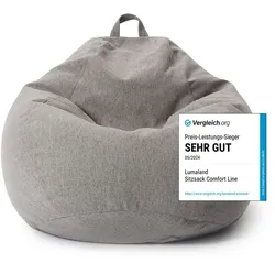 Lumaland Sitzsack Comfort Line 250l - 90 x 110 x 50 cm - Hellgrau