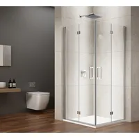 Gelco Komplettdusche LORO Rechteckige Duschkabine 900x800mm Eckeinstieg, BxT: 90x80 cm, Gelco-GN4790-03-SET
