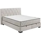 ed exciting design Boxbett ED EXCITING DESIGN "Nagol", beige, B:185cm L:214cm, 100% Polyester, Komplettbetten, mit Bettkasten, mit Wendematratze, erhältlich in verschiedenen Breiten