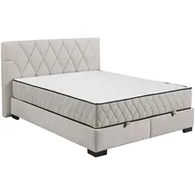 ed exciting design Boxbett ED EXCITING DESIGN "Nagol", beige, B:185cm L:214cm, 100% Polyester, Komplettbetten, mit Bettkasten, mit Wendematratze, erhältlich in verschiedenen Breiten