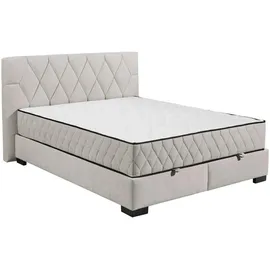 ed exciting design Boxbett ED EXCITING DESIGN "Nagol", beige, B:185cm L:214cm, 100% Polyester, Komplettbetten, mit Bettkasten, mit Wendematratze, erhältlich in verschiedenen Breiten