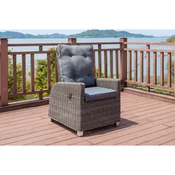 OUTFLEXX Dining Sessel, grau, Polyrattan, 74 x 83 x 110 cm, Rückenlehne stufenlos verstellbar