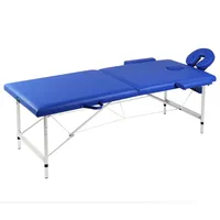 vidaXL Massageliege Klappbar 2-Zonen mit Aluminiumgestell Blau
