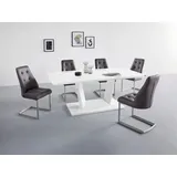 loft24 Esstisch Karl, Tisch 200 cm, Küchentisch, Hochglanz Optik, modern weiß 200 cm x 78 cm x 100 cm